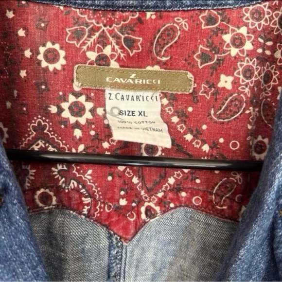 Y2K Z. Cavaricci vintage denim western embroidered jacket extra large - Picture 3 of 6